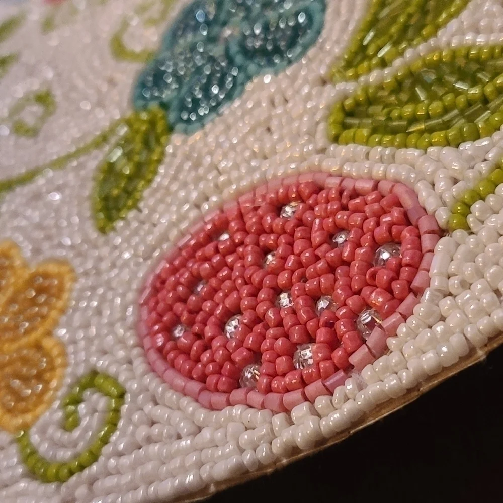 x2 SHABBY CHIC EASTER Egg & Flowers BEADED Jeweled PLACEMAT CHARGERS 14